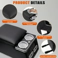 thumbnail image 2 of Black Universal Truck Seat/Bench Organizer with LED Light, USB Port, Cup Holders, Armrest, Padded Top Lid - Ideal for Business Upgrade Center Console Organizer, 2 of 9