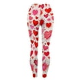 thumbnail image 6 of Cadancy Valentine Day Womens Leggings Trendy Heart Print High Waisted Stretchy Tights Soft Cozy High Waisted Tummy Control Cute Holiday Yoga Pants, 6 of 9