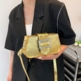 thumbnail image 1 of Bolso bandolera para mujer Patrón de cocodrilo PU Bolso bandolera de hombro sólido (Oro), 1 of 5