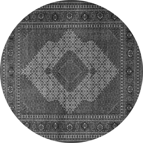 Ahgly Company Indoor Round Persian Gray Traditional Area Rugs, 4' Round