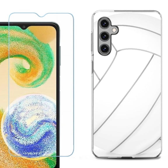 OneToughShield ® Compatible with Samsung Galaxy S24  S24 Plus, Shockproof Fashion Phone Case, with Tempered Glass Screen Protector - Volleyball