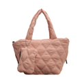 thumbnail image 1 of Puffer Tote Bag Bolso Mujer Patrón Diamante Color Sólido para, 1 of 9