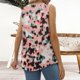 thumbnail image 3 of Gibobby Camiseta sin mangas con cuello cuadrado para mujer, informal, sin mangas, con dobladillo curvo plisado(Rosa,XG), 3 of 5