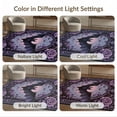 thumbnail image 7 of ODIKA 9'x12' Washable Area Rug Non-Slip, Chair-Friendly Purple Gothic Bat Halloween Flowers Ornate Medallion with Boho Rose Motifs for Dining Room, Basement, Large Office, 7 of 7