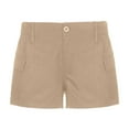 thumbnail image 6 of Jeans Shorts Ladies Solid Coloured Workwear Denim Shorts Fashion Daily Wear Womens Plus Size Shorts Khaki XL, 6 of 6