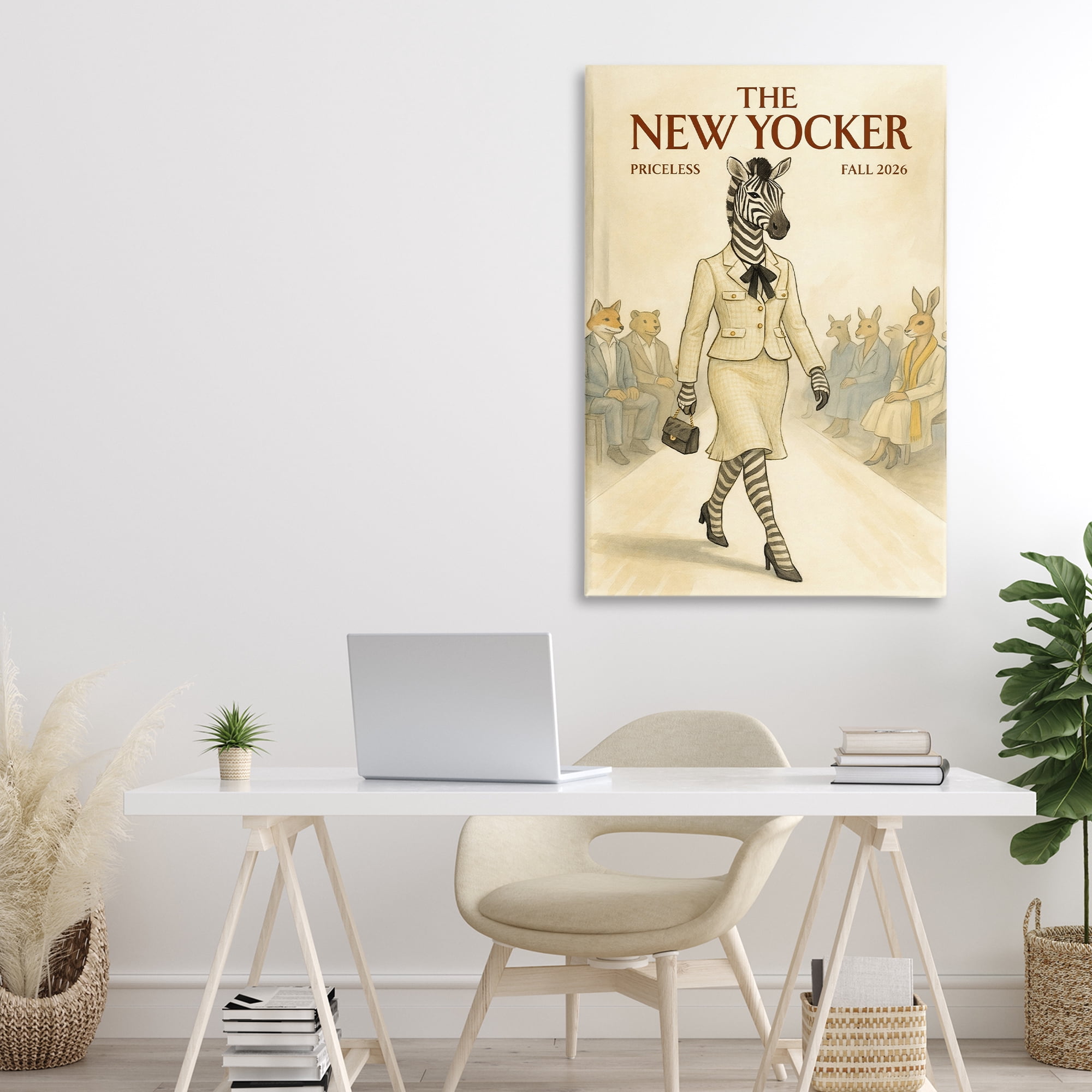 Stupell Industries New Yocker Zebra Model Canvas Wall Art, design by Grotto Studios