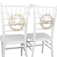 thumbnail image 2 of Koyal Wholesale Bride Groom Chair Signs, Set of 2 Scripted Round Wreath Laser Cut Wood Chair Back Signs, 2 of 3
