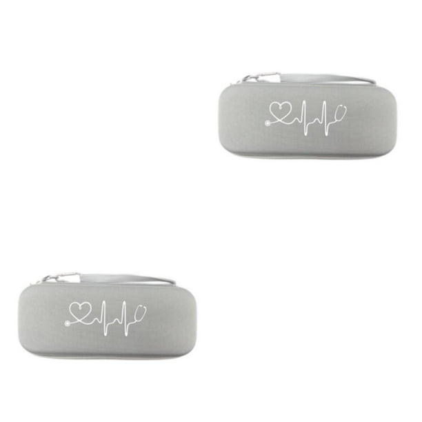 Estuche Bewildely de estetoscopio de tela Oxford Bolsa de almacenamiento gris claro 2Conjunto