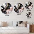thumbnail image 4 of Designart "Textured Marble with Black and Gold Splash" Abstract Marble Metal Round Wall Decor, 4 of 5