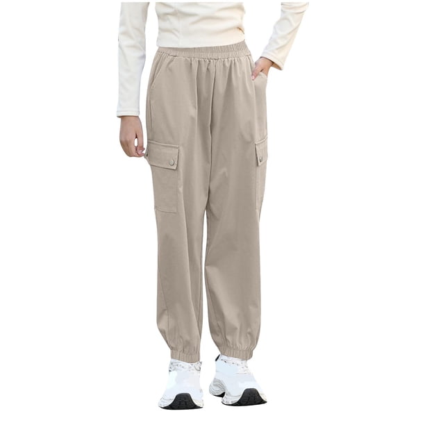 Odeerbi 3-15 Años Niños Niñas Cargo Pantalones Deportes Jogger Pantalones Casual Sólido Color Verano Pantalones de Trabajo