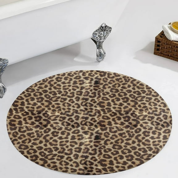 Leopard Print Round Carpet Circle Rug Outdoor Patio Area Rug Washable Large Area Rugs Hallway Room Decor Fitness Mats