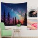thumbnail image 5 of Tapiz colgante de pared con cielo nocturno y bosque, tapetes de fondo de sala de estar, 5 of 6