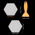 thumbnail image 2 of Uxcell 12 piezas de pegatinas antideslizantes para bañera, set de 3.15" pegatinas hexagonales transparentes, 2 of 6