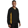 thumbnail image 4 of Sport-Tek Tipped V Neck Raglan Wind Shirt-2XL (Black/ Gold), 4 of 6