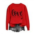 thumbnail image 2 of Brilliant Valentines Sweater Women Women's Christmas Printed Round Neck Long Sleeves Top Loose Fitting Sweater New(Red,S), 2 of 6