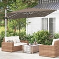 thumbnail image 4 of Costway Parasol Déporté de Patio 10 Pi, Parasol Suspendu d'Extérieur en Aluminium avec Rotation à 360°, Brun, 4 of 10