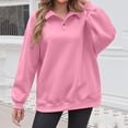 thumbnail image 2 of Frostluinai Oversized Sweatshirts Women Button Up Collar Fleece Pullover Tops Long Sleeve Drop Shoulder Crop Sweatshirts Loose Y2K Sweat Shirts, 2 of 10