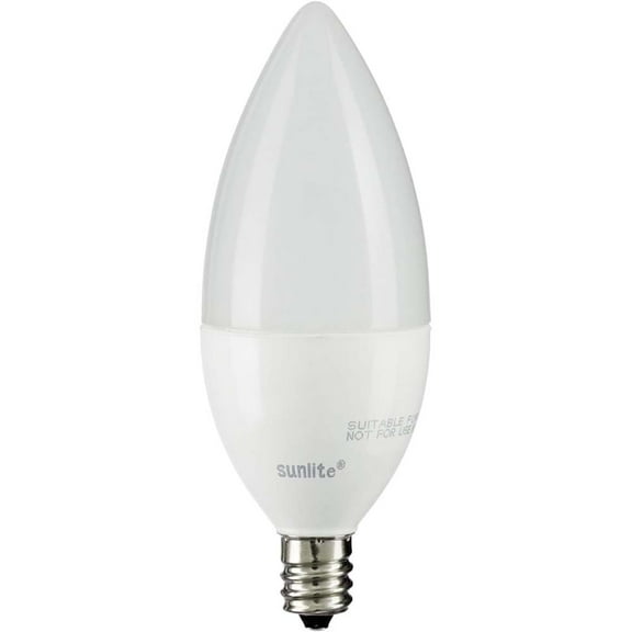 Sunlite 4.5w LED B11 Frosted Torpedo Tip Chandelier E12 5000K Bulb - 40W Equiv