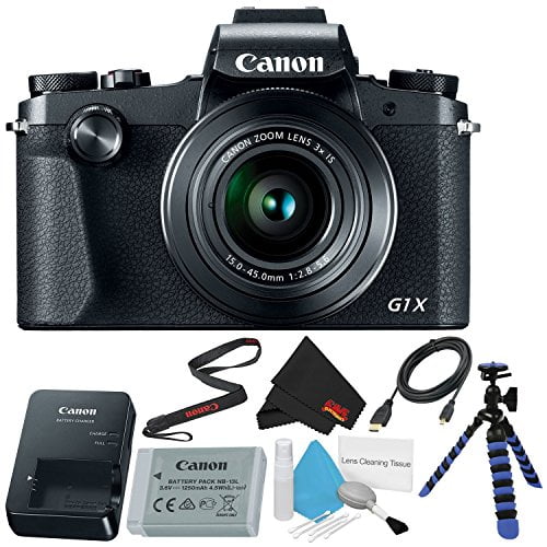 Volharding Stevig wonder Canon PowerShot G1 X Mark III Digital Camera (Intl Model) + Deluxe Cleaning  Kit + Micro HDMI Cable + Flexible Tripod with Gripping Rubber Legs +  MicroFiber Cloth Bundle - Walmart.com