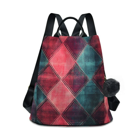 FORMRS Women's Travel Backpack Purse Anti-Theft Hidden Pockets Casual Shoulder Bag, Vibrant Green Tartan Pattern