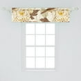 thumbnail image 2 of Birds and Nature Window Valance, Nature Vibes Asian Chrysanthemum Pattern and Winged Animals Art, Curtain Valance for Kitchen Bedroom with Rod Pocket, 54" X 18", Amber Cream Chocolate, by Ambesonne, 2 of 2