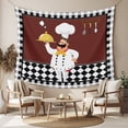 thumbnail image 2 of Red Kitchen Chef Large Tapestry for Bedroom Wall Hanging Tapestry, Black Plaid Gourmet Food Vintage Ceiling Backdrop Tapestries Poster Blanket Wall Decor for Teens Room Living Room Dorm 85" x 90", 2 of 8