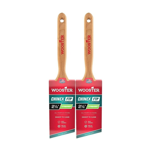Wooster Genuine 2.5" Chinex FTP Angle Sash Paintbrush 2-Pack, 4410-2.5-2PK