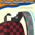thumbnail image 5 of Red and Black Checkered Pattern 17" School Backpacks for Teens,Waterproof Oxford Fabric,S-Shape Padded Straps for School,Travel,Hiking,Camping, 5 of 6