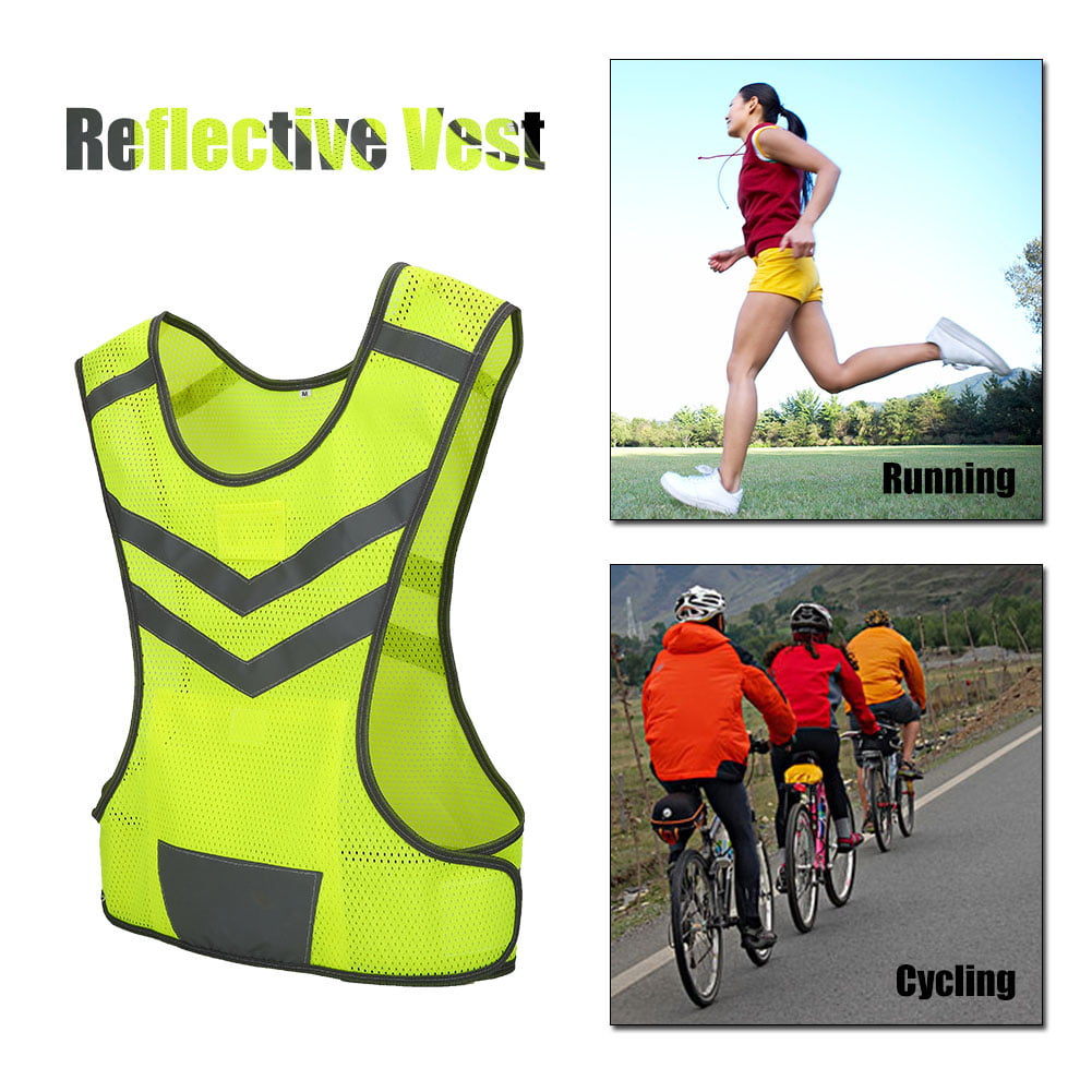 Reflective Safety Vest High Visibility Adjustable Reflective Safety Vest for Outdoor Sports Cycling Running Hiking