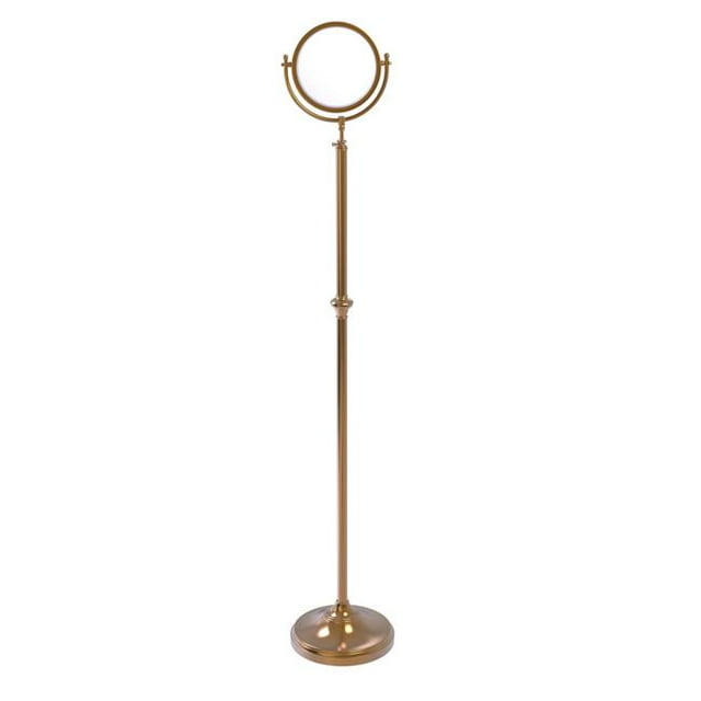 Allied Brass DMF-2/2X Adjustable Height Floor Standing 8 Inch Diameter with 2X Magnification Make-Up Mirror, Brushed Bronze