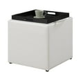 thumbnail image 4 of Designs4Comfort Park Avenue Single Ottoman with Stool in White Faux Leather, 4 of 6