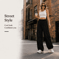 thumbnail image 6 of HappyYEE Cargo Pants for Women Oversized Wide Leg Dance Bottoms Loose Fits Lightweight Fashion Sports Trousers Streetwear M, 6 of 7
