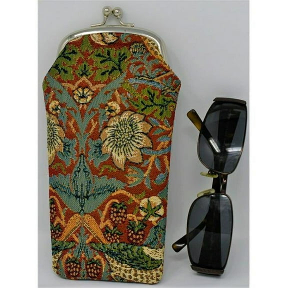 Tapestry Eyeglass Bag with Clasp - Strawberry Thief