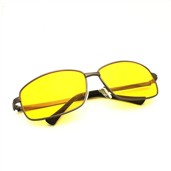 Night Vision Driving Glasses UV400 Protection Metal Frame PC Lens High Visible Light Perspective Rate Vintage Universal