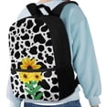 thumbnail image 4 of KUIFORTI Girls Cute Schoolbag 17 inch Sunflower Cow Print Stationery Schoolbag with Adjustable Strap and Compartment Study Accessories Organizer Bookbag, 4 of 6