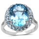 thumbnail image 1 of 5.90 ct. t.w. Blue Topaz and White Topaz Ring in Sterling Silver QJ Model, 1 of 2