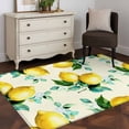 thumbnail image 4 of Lemon Washable Area Rugs 3'x5', Oil Painting Country Lemon Leaf Beige Low Pile Throw Living Room Rug Non-Slip Sturdy Edge Binding Carpet for Indoor Entryway Bedside Kitchen, 4 of 9