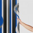 thumbnail image 3 of Orinice  No Hook Shower Curtain and Liner Set Blue Striped Shower Curtain with Snap in Liner Fabric Bathroom Curtain with Liner Modern Black Bathroom Decor Set See Through Top Window Washable 60x72, 3 of 7