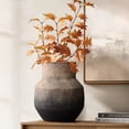 thumbnail image 3 of LuxenHome Brown Ombre Terracotta 10.43-Inch Round Vase, 3 of 9