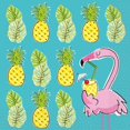 thumbnail image 1 of Serviettes de Table d'Été Ananas et Flamant Rose, 1 of 2