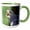 Green/White, variant on 3drose, Portrait of Jackal Buzzard, Johannesburg, Gauteng, South Africa., 11oz Two-tone Black Mug