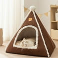 thumbnail image 3 of Lit pour Animal Isolé d'Hiver, Conception de Tente Douillette et Chaude pour Petits et Moyens Chats, Usage Intérieur Extérieur, 3 of 5