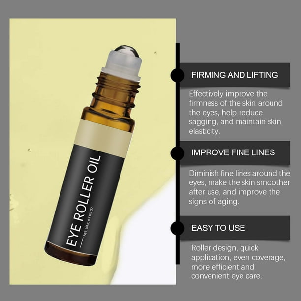 Aceite para ojos que ilumina el contorno de ojos, reduce las ojeras y reafirma la piel del contorno de ojos, 10 ml de aceites esenciales para ojos.