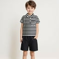 thumbnail image 2 of Gerichy Boys Summer Outfits Toddler Boys Summer Short Sleeve Striped Prints Tops Shorts 2PCS Outfits Clothes Set For Children Clothes, 2 of 9