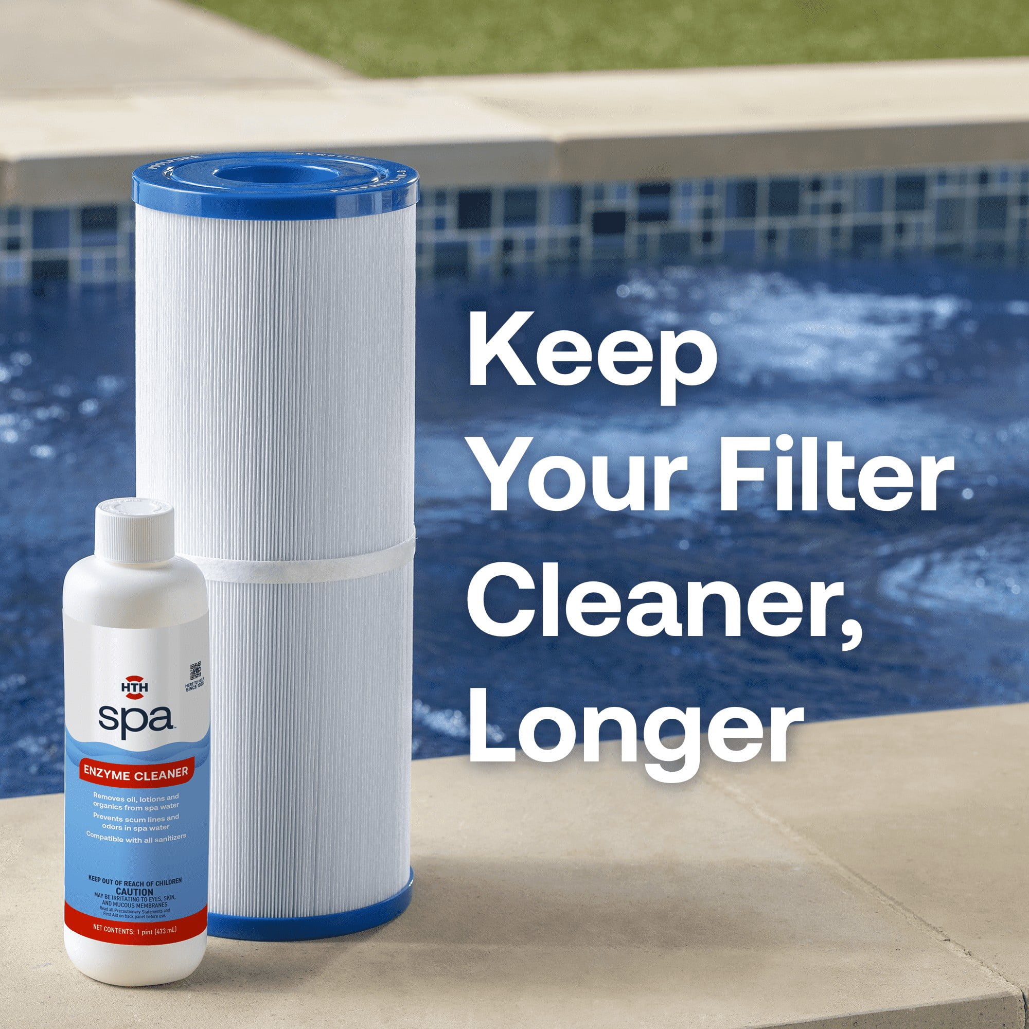 HTH Spa Care Enzyme Cleaner, 16 oz - Liquid Spa Water Treatment