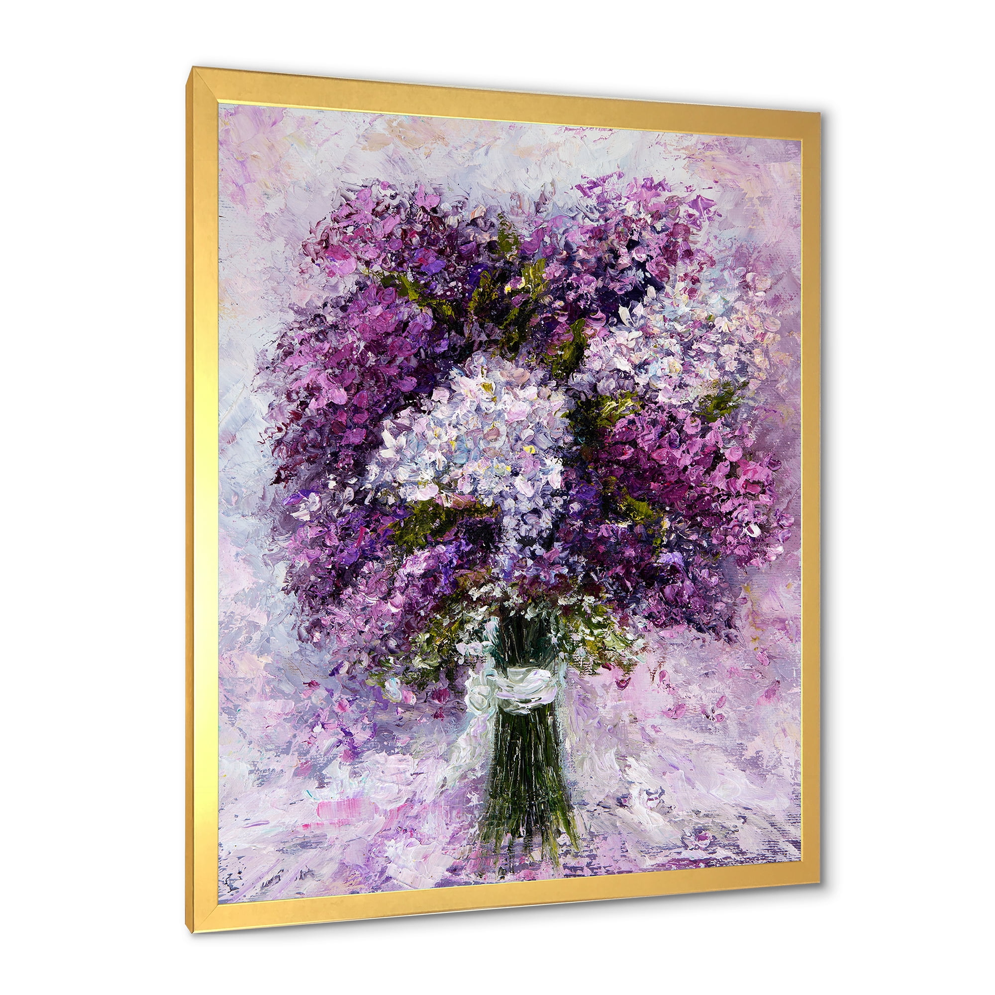 Designart 'Purple Hyacinth Flowers Bouquet' Traditional Framed Art Print