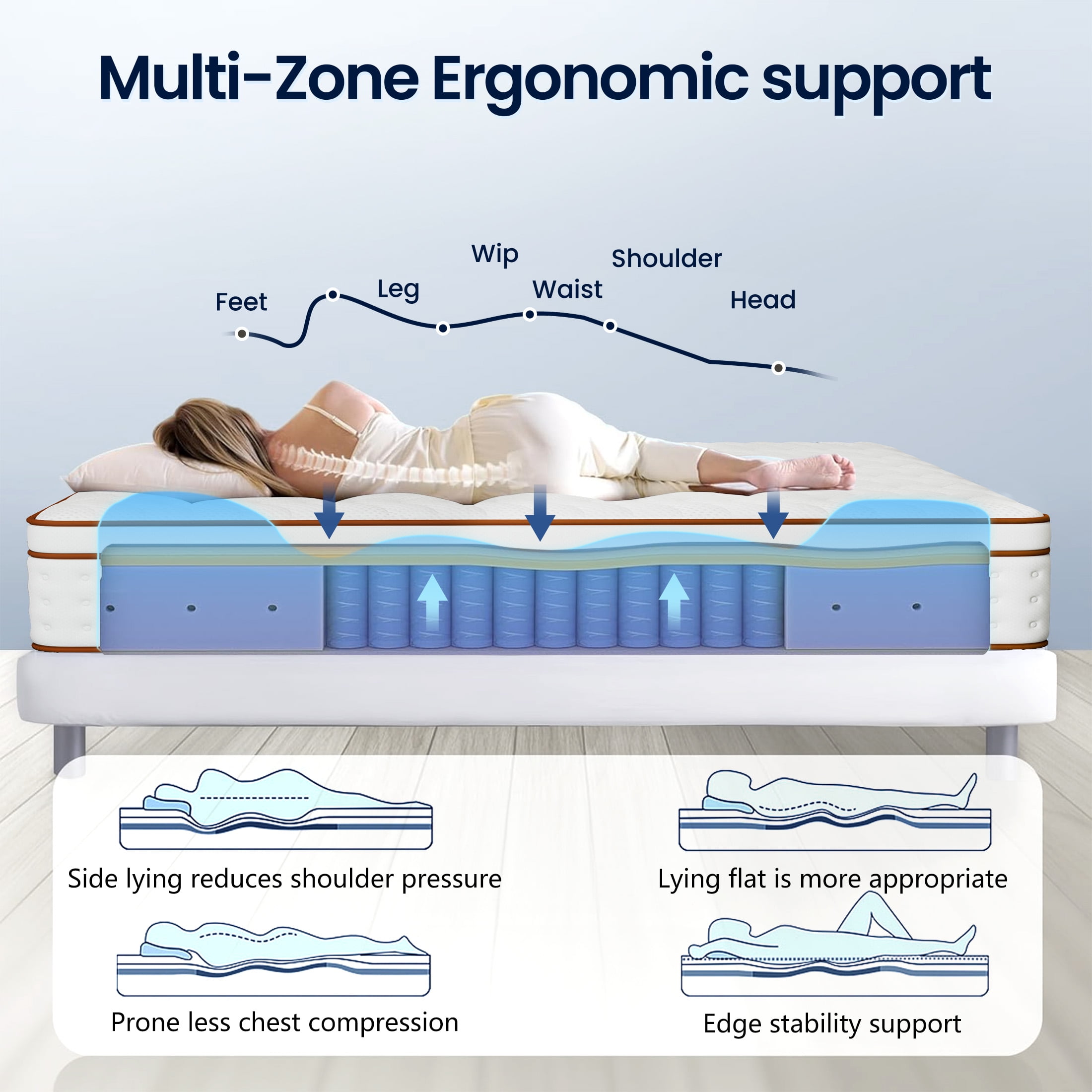 Focalsweet Queen Mattress,10" Memory Foam Mattress in a Box, Medium, Euro Top, Motion Isolation