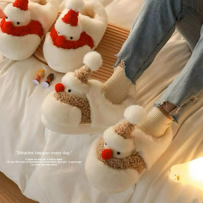 Christmas Slippers for Women Snowman Slippers Non Slip House Shoes