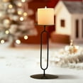 thumbnail image 4 of JeashCHAT Iron Metal Candle Holder for Pillar Candles, Candle Tray Stand Valentine's Day Anniversary Wedding Christmas Decorations Indoor, Holiday Party Dining Table Centerpiece Mantel Decor, 4 of 6