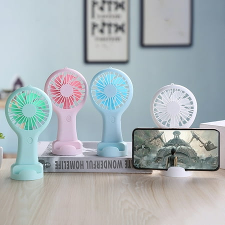 

1 Set Handheld USB Fan Ultra-Quiet Rechargeable Compact Size One-Key Start Adjustable Cooling Energy-saving Summer USB Mini Fan with Base Set for Student